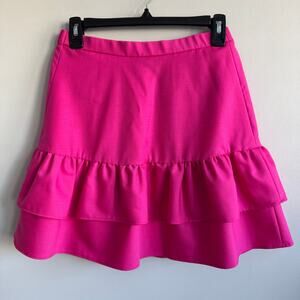 J. Crew Tiered Ruffle Skirt Mini Hot Pink Elle Woods 0 NWT